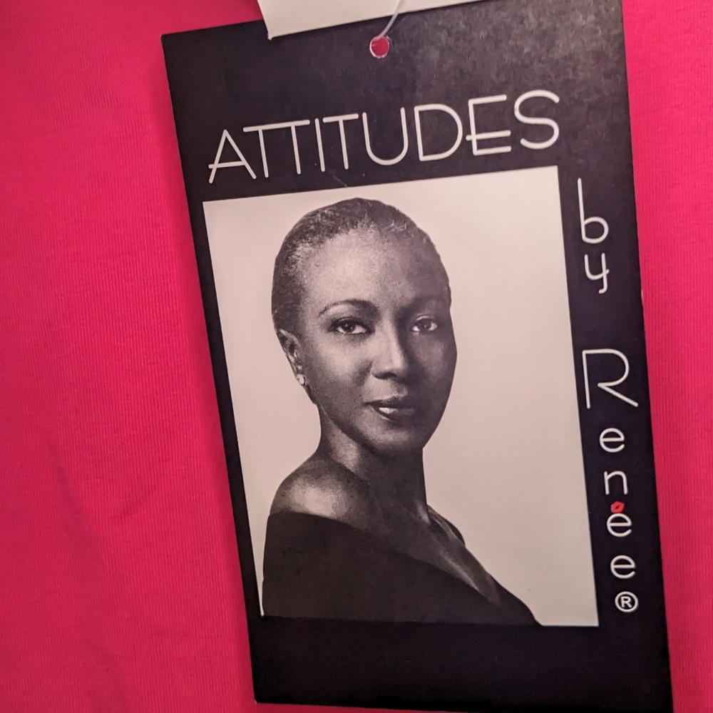NWT Attitudes by Renee Pink Reversible V-Neck/Crew Neck T-Shirt - Size M 🌸💖 - Picture 10 of 12